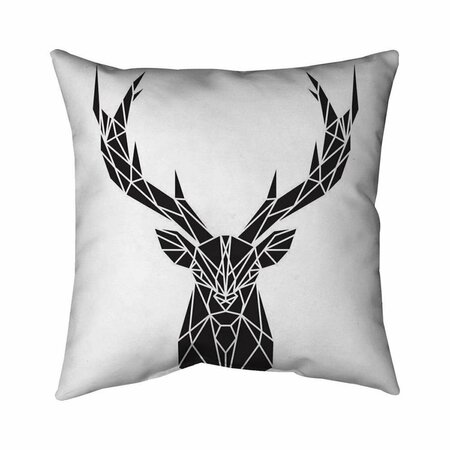 BEGIN HOME DECOR 26 x 26 in. Geometric Deer Head-Double Sided Print Indoor Pillow 5541-2626-AN195